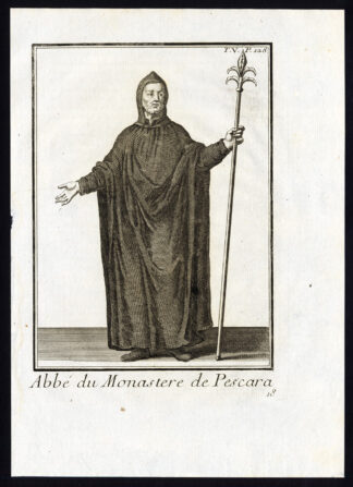 Antique Religious Print-CATHOLIC FATHER-MONASTERY-PESCARA-ITALY-Helyot-1792