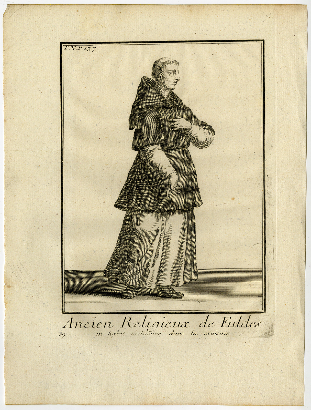 , 2 Antique Religious Prints-CATHOLIC-MONK-FULDES-FULDA-GERMANY-Helyot-1792, Pictura Antique Prints