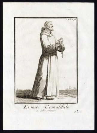 12 Antique Religious Prints-CAMALDOLESE HERMIT-BENEDICTINE-ITALY-Helyot-1792
