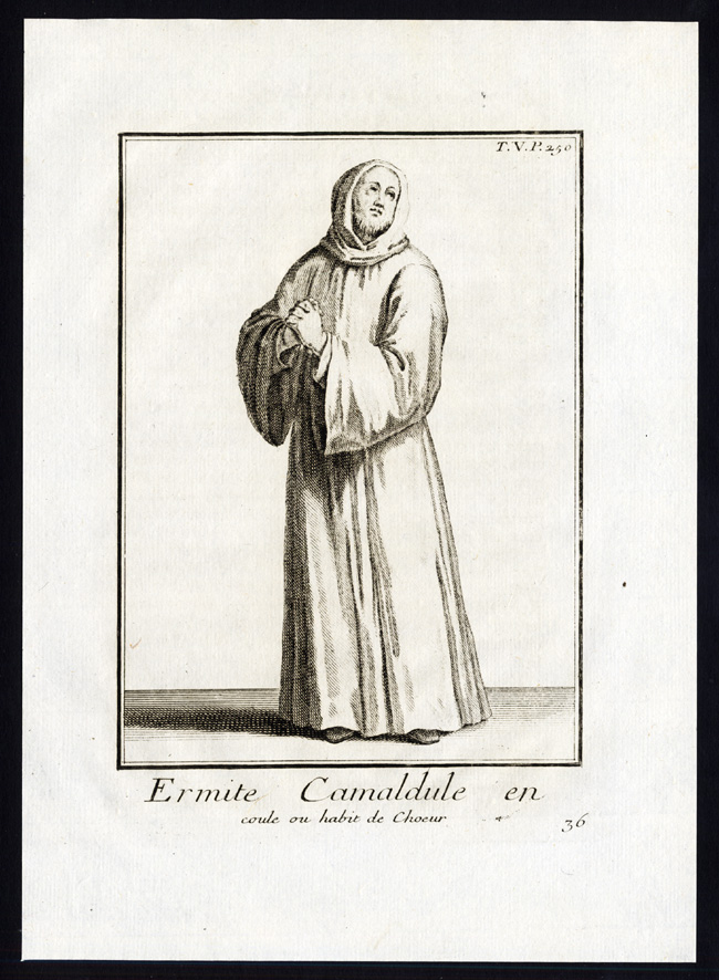 12 Antique Religious Prints-CAMALDOLESE HERMIT-BENEDICTINE-ITALY-Helyot-1792 - Image 2