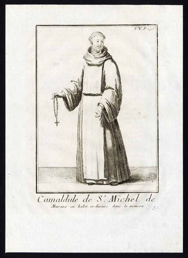 12 Antique Religious Prints-CAMALDOLESE HERMIT-BENEDICTINE-ITALY-Helyot-1792 - Image 3