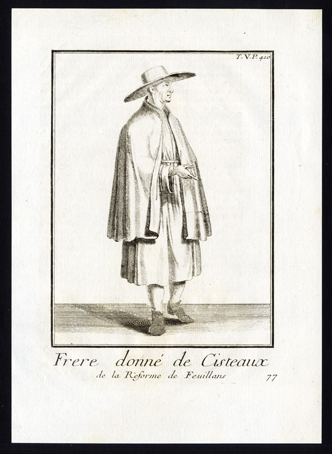 , 3 Antique Religious Prints-MONK-ORDER-CISTERCIANS-FEUILLANS-FRANCE-Helyot-1792, Pictura Antique Prints