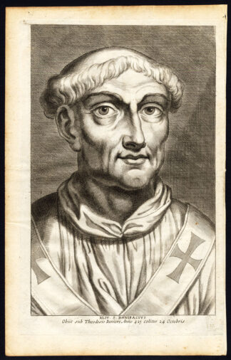Antique Print-POPE-SAINT-BONIFACE I-PORTRAIT-Hazart-1678