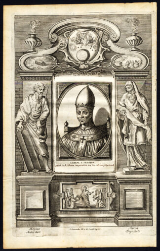 Antique Print-POPE-SAINT-SERGIUS-PORTRAIT-MOSES-AARON-ARK-ALLEGORY-Hazart-1678