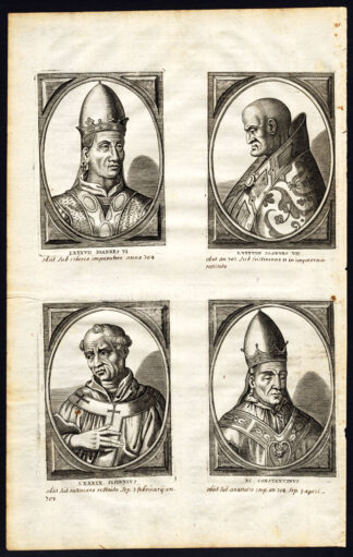 Antique Print-POPE-SAINT-JOHN VII-SISINNIUS-CONSTANTINE-PORTRAIT-Hazart-1678