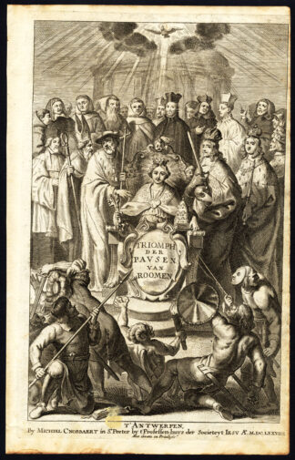 Antique Print-POPE-SAINT-TITLE PAGE-MOTHER MARY-ROMAN CHURCH-Hazart-1678