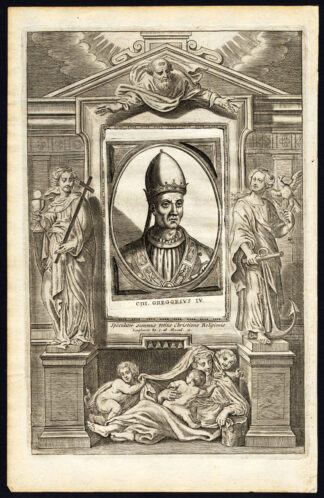 Antique Print-POPE-SAINT-GREGORY IV-GREGORIUS-CHRISTIAN RELICS-Hazart-1678