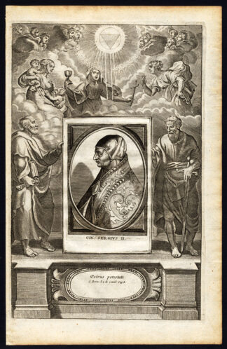 Antique Print-POPE-SAINT-SERGIUS II-CHRISTIAN RELICS-Hazart-1678