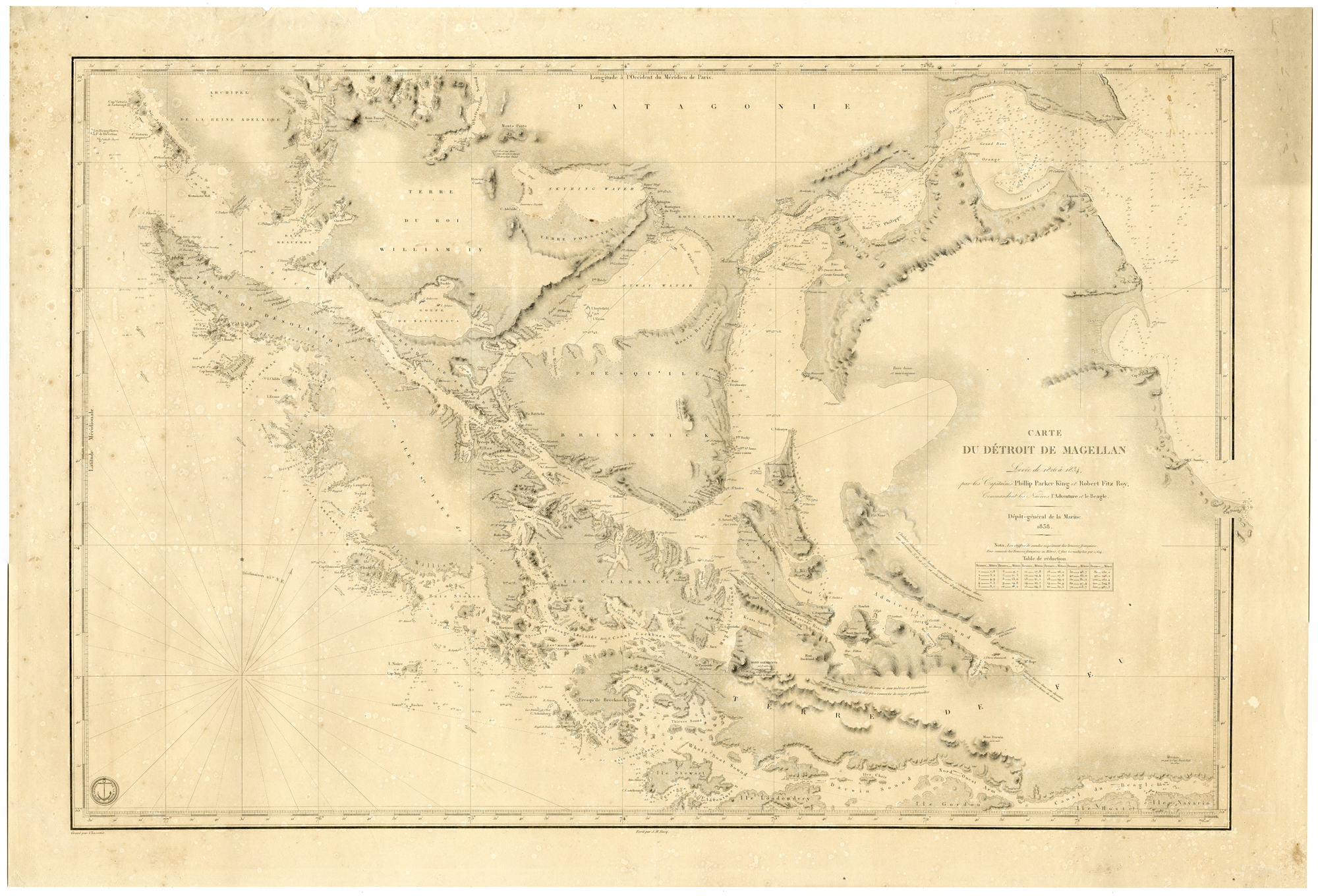 , Antique map-SEA-SOUTH AMERICA-ARGENTINA-FALKLAND-Depot de la Marine-1838, Pictura Antique Prints