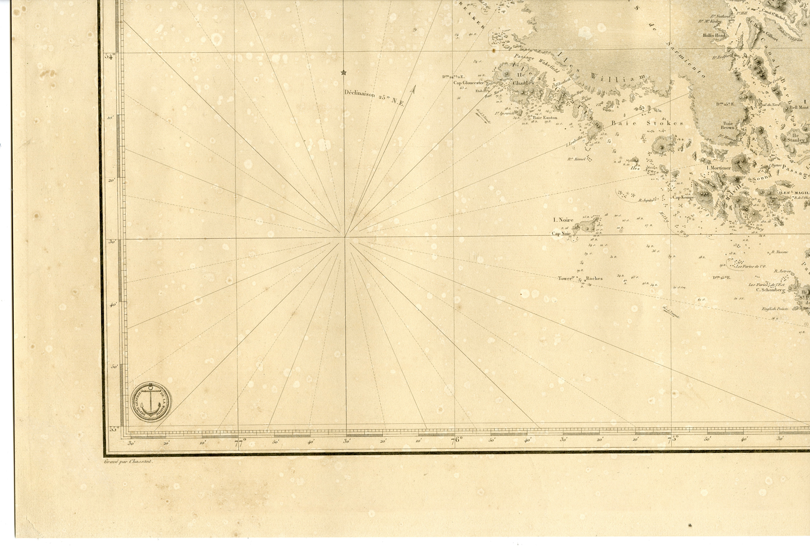 , Antique map-SEA-SOUTH AMERICA-ARGENTINA-FALKLAND-Depot de la Marine-1838, Pictura Antique Prints