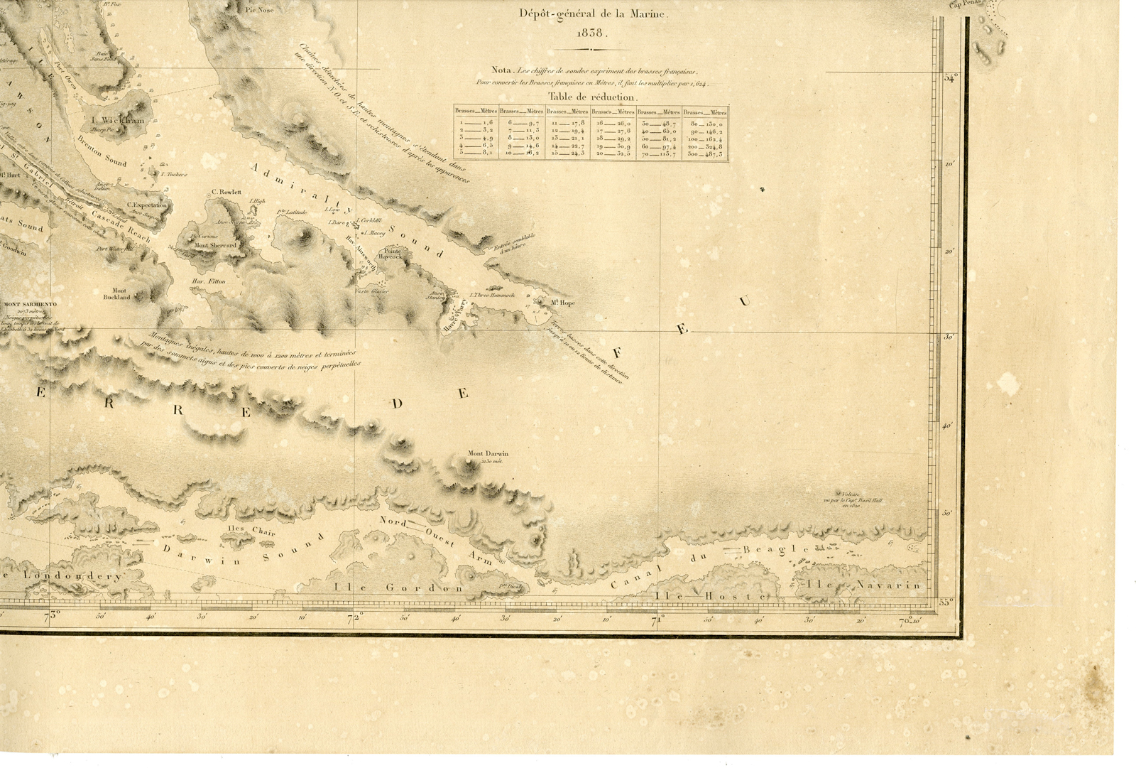 , Antique map-SEA-SOUTH AMERICA-ARGENTINA-FALKLAND-Depot de la Marine-1838, Pictura Antique Prints