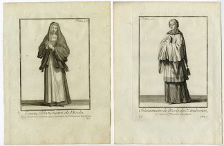 4 Antique Religious Prints-OBLATES OF ST AMBROSE-CATHOLIC ORDER-Helyot-1792