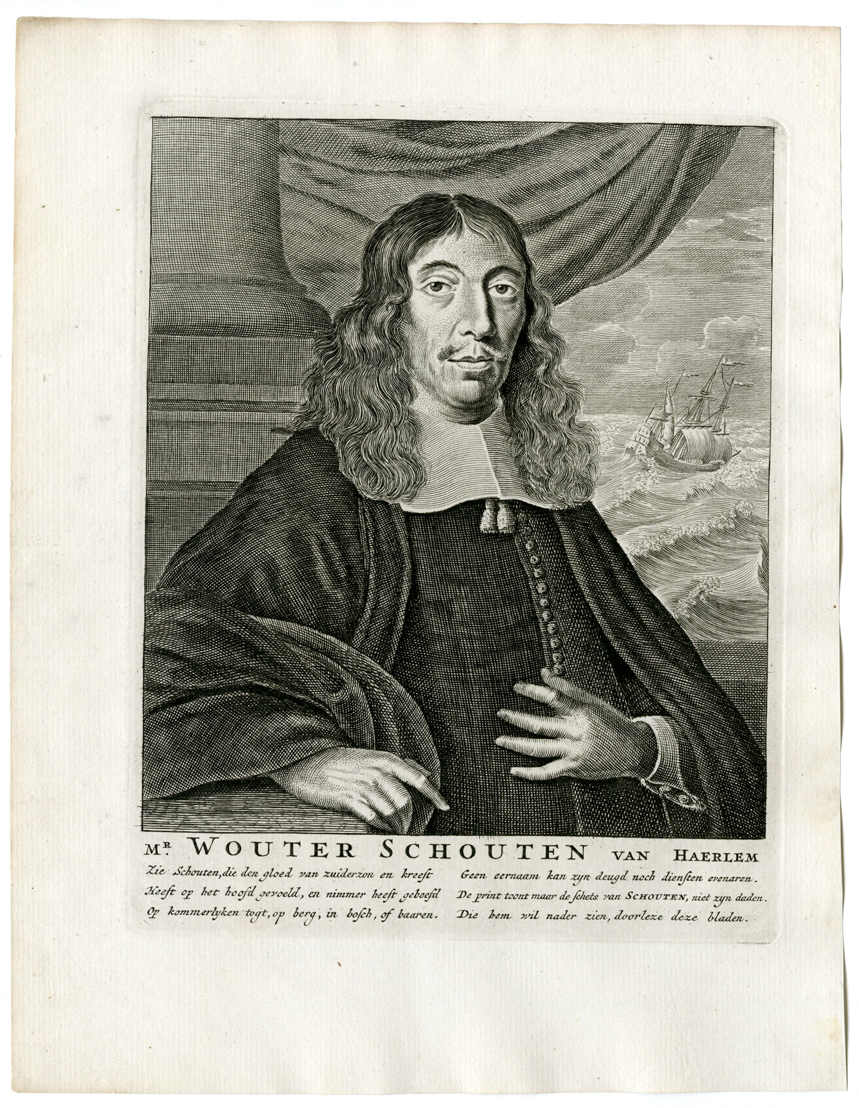, Antique Print-PORTRAIT WOUTER SCHOUTEN-VOC-SHIP-Schouten-1775, Pictura Antique Prints