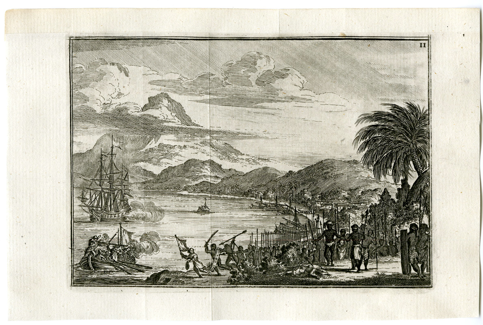 , Antique Print-PALEMBANG-VOC-INDONESIA-SHIP-Schouten-1775, Pictura Antique Prints