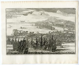 Antique Print-MAKASSAR-SULAWESI-INDONESIA-VOC-SHIPS-CONQUEST-Schouten-1775