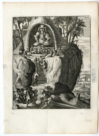 Antique Print-IDOL-TEMPLE-ARRAKAN-BURMA-VOC-Schouten-1775