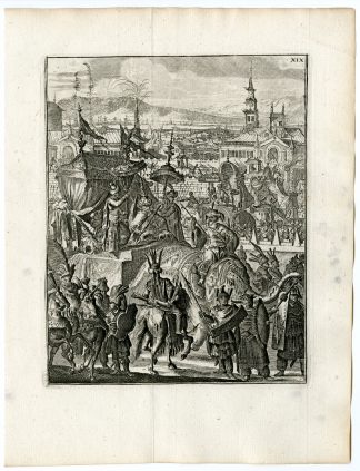 Antique Print-KING-PARADE-ARRAKAN-BURMA-VOC-ELEPHANT-Schouten-1775