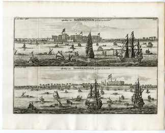Antique Print-TEGENEPATNAM-INDIA-VOC-SHIPS-Schouten-1775