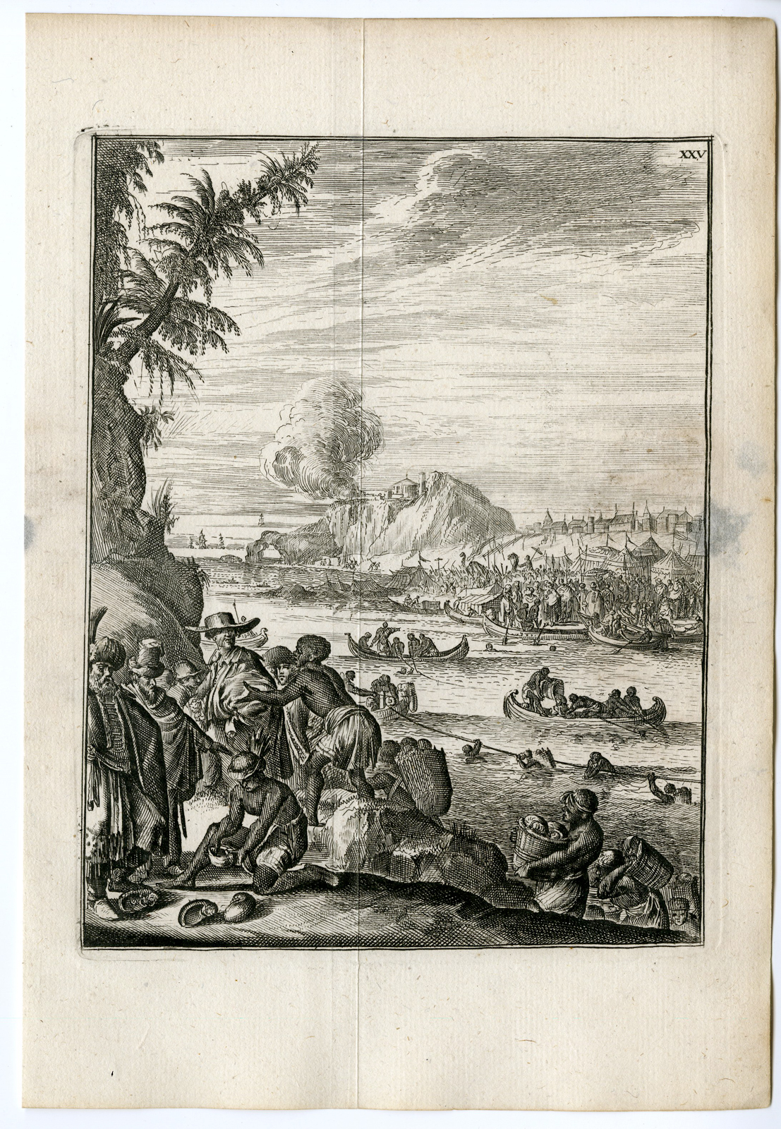 , Antique Print-PEARL FISHING-TAMIL-INDIA-VOC-Schouten-1775, Pictura Antique Prints