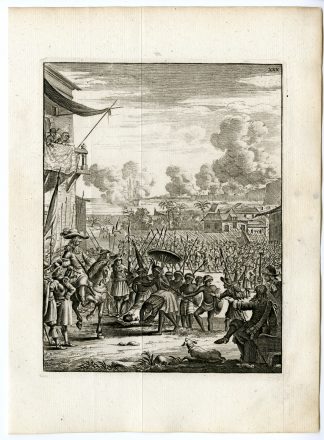 Antique Print-VOC-COULANG-COYLAN-INDIA-KING-NATIVES-Schouten-1775