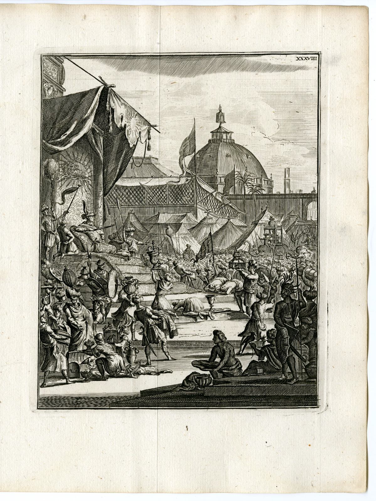 , Antique Print-MUSLIM FEAST-BENGAL-INDIA-VOC-Schouten-1775, Pictura Antique Prints