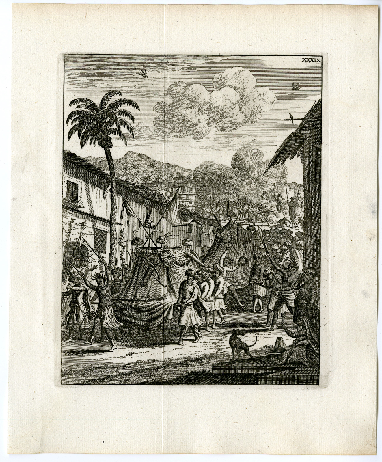 , Antique Print-MUSLIM FEAST-BENGAL-BANGLADESH-INDIA-VOC-Schouten-1775, Pictura Antique Prints