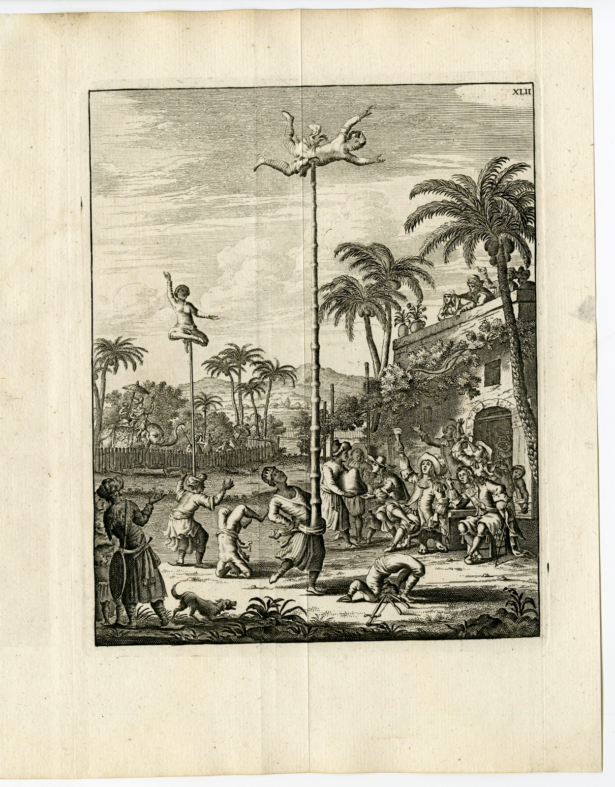, Antique Print-ENTERTAINMENT-BENGAL-INDIA-BANGLADESH-VOC-Schouten-1775, Pictura Antique Prints
