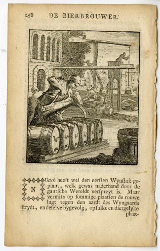 Antique Print-PROFESSION-BIERBROUWER-BEER BREWER-Luyken-c.1700