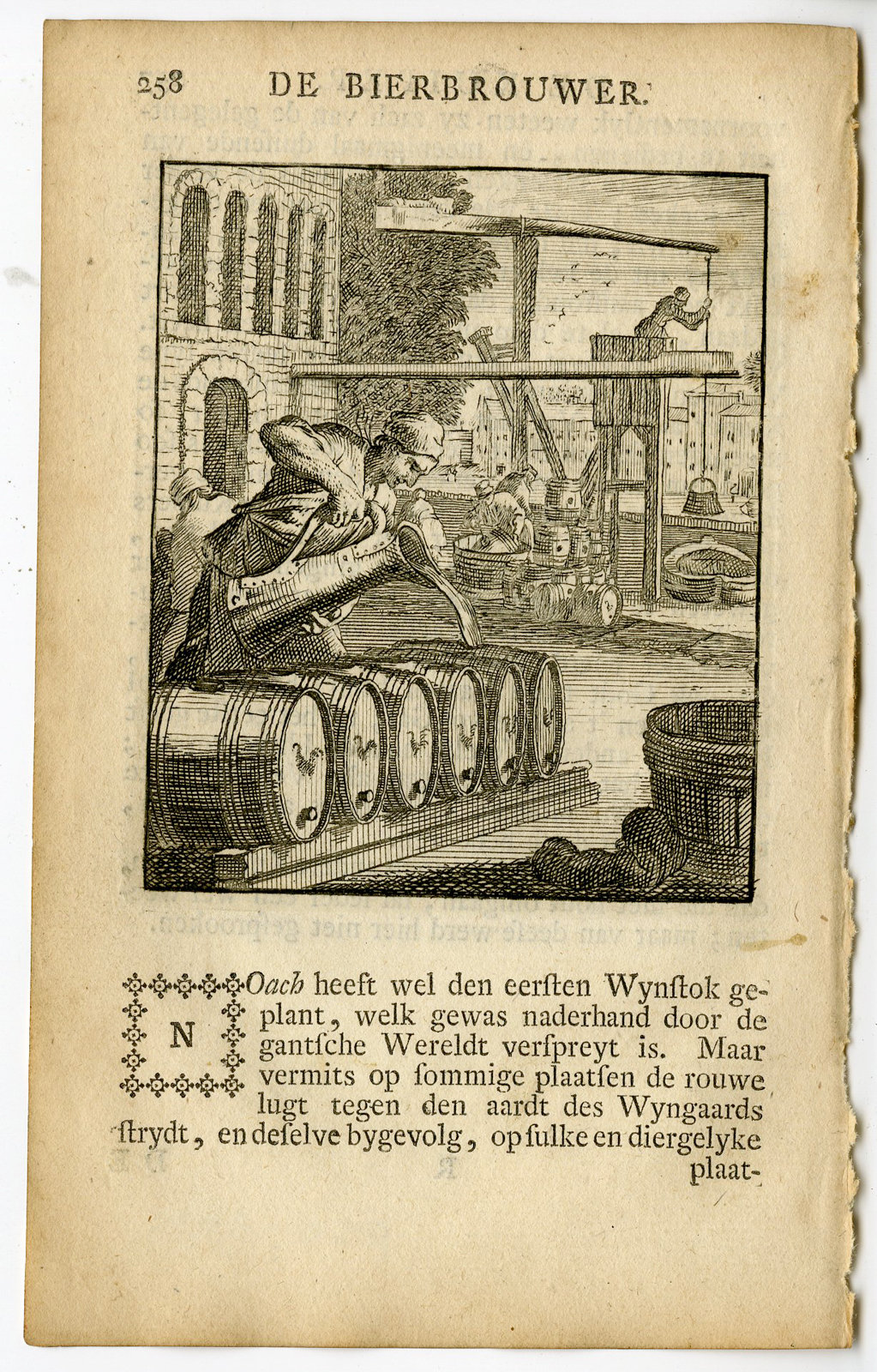 , Antique Print-PROFESSION-BIERBROUWER-BEER BREWER-Luyken-c.1700, Pictura Antique Prints
