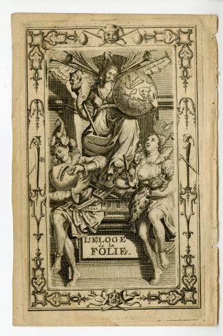 Antique Print-PRAISE OF FOLLY-FRONTISPIECE-Holbein-Erasmus-1728