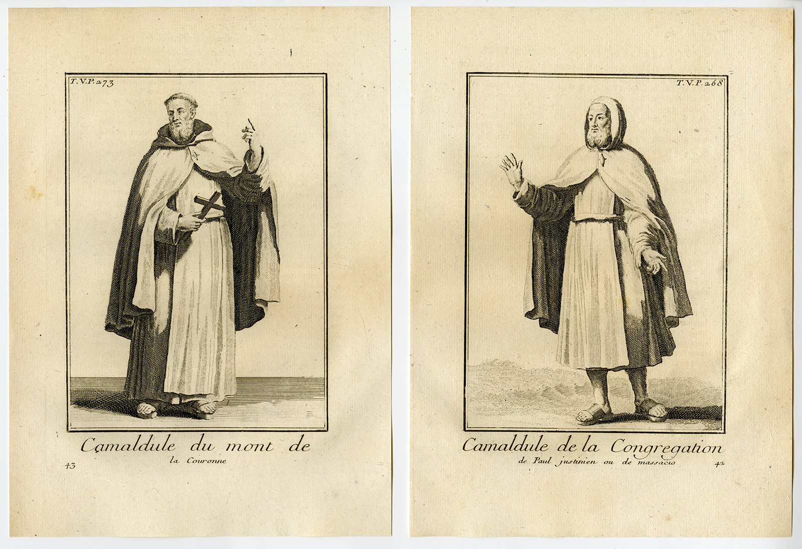 12 Antique Religious Prints-CAMALDOLESE HERMIT-BENEDICTINE-ITALY-Helyot-1792 - Image 7