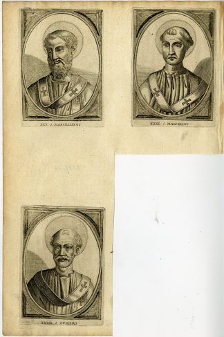 Antique Print-POPE-SAINT-MARCELLINUS-MARCELLUS I-EUSEBIUS-Hazart-1678