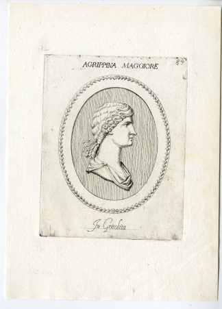 Rare Antique Print-AGRIPPINA ELDER-WIFE GERMANICUS-Pl. 84-Agostini-Battista-1657