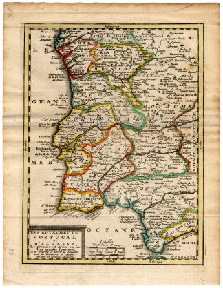 Antique Map-KINGDOMS OF PORTUGAL and ALGARVE-de Missy-de Leth-1749