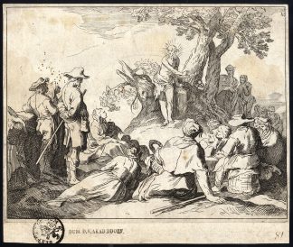 Antique Master Print-JOHN-BAPTIST-PREACHING-Anonymous-Bloemaert-ca. 1650