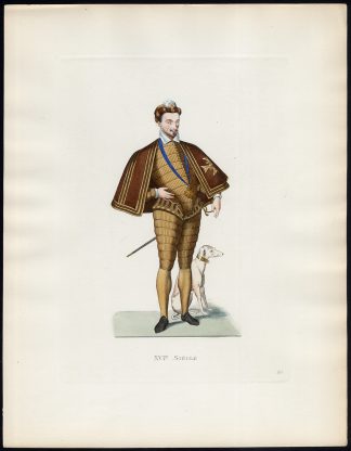 Antique Costume Print-HENRY III OF FRANCE-XVI CENT.-Duplessis-1867