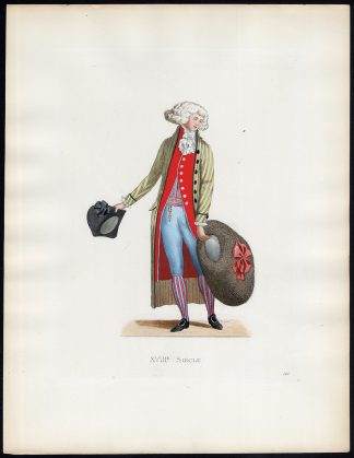 Antique Costume Print-PORTRAIT-REIGN LOUIS XVI-XVIII CENT.-Duplessis-1867