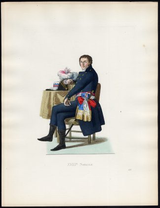 Antique Costume Print-AMBASSADOR-FRENCH REPUBLIC-XVIII CENT.-Duplessis-1867