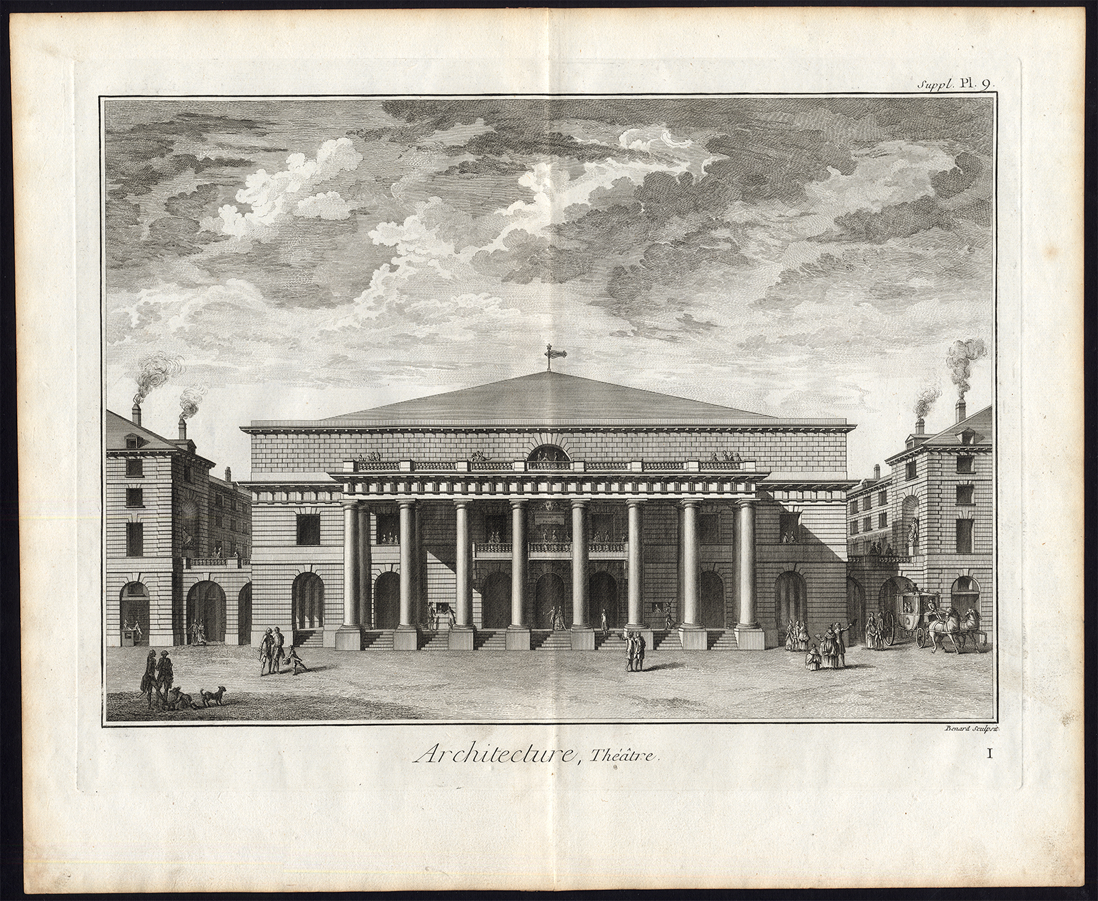 Ab8149 416x341 Antique Print-ARCHITECTURE-THEATRE-ODEON-HOTEL DES COMEDIES-Diderot-Benard-1751