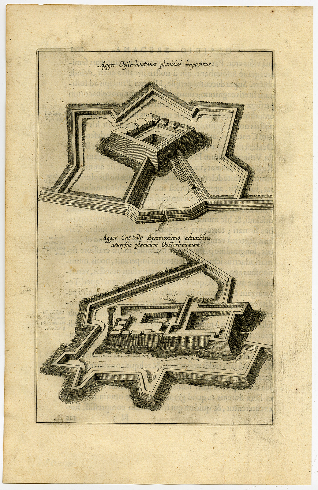 , Antique Print-OOSTERHOUT-BAVEL-FORT-FORTIFICATION-Herman Hugo-1629, Pictura Antique Prints
