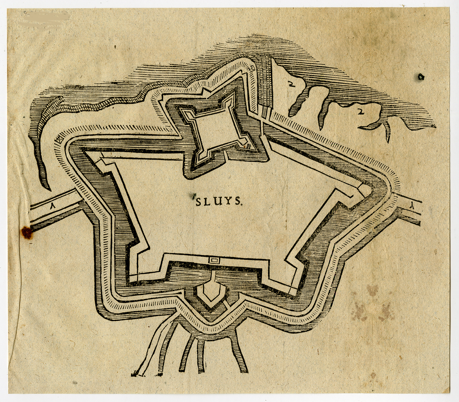Ab9736 416x365 Rare Antique Print-SLUYS-PHILIPPINE-PLAN-FORTIFICATION-Merian-Ammon-Serlin-1674