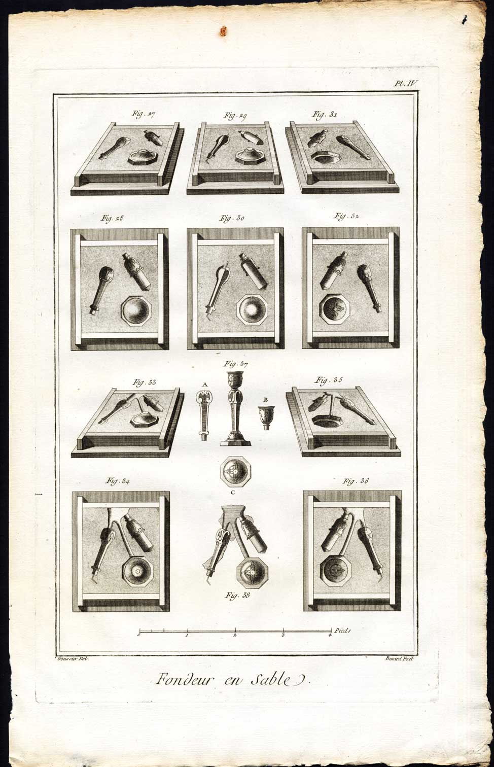 Bb010091 416x646 6 Antique Prints-CASTING IN SAND-GOLD-SILVER-COPPER-Diderot-Benard-1751 - Image 2