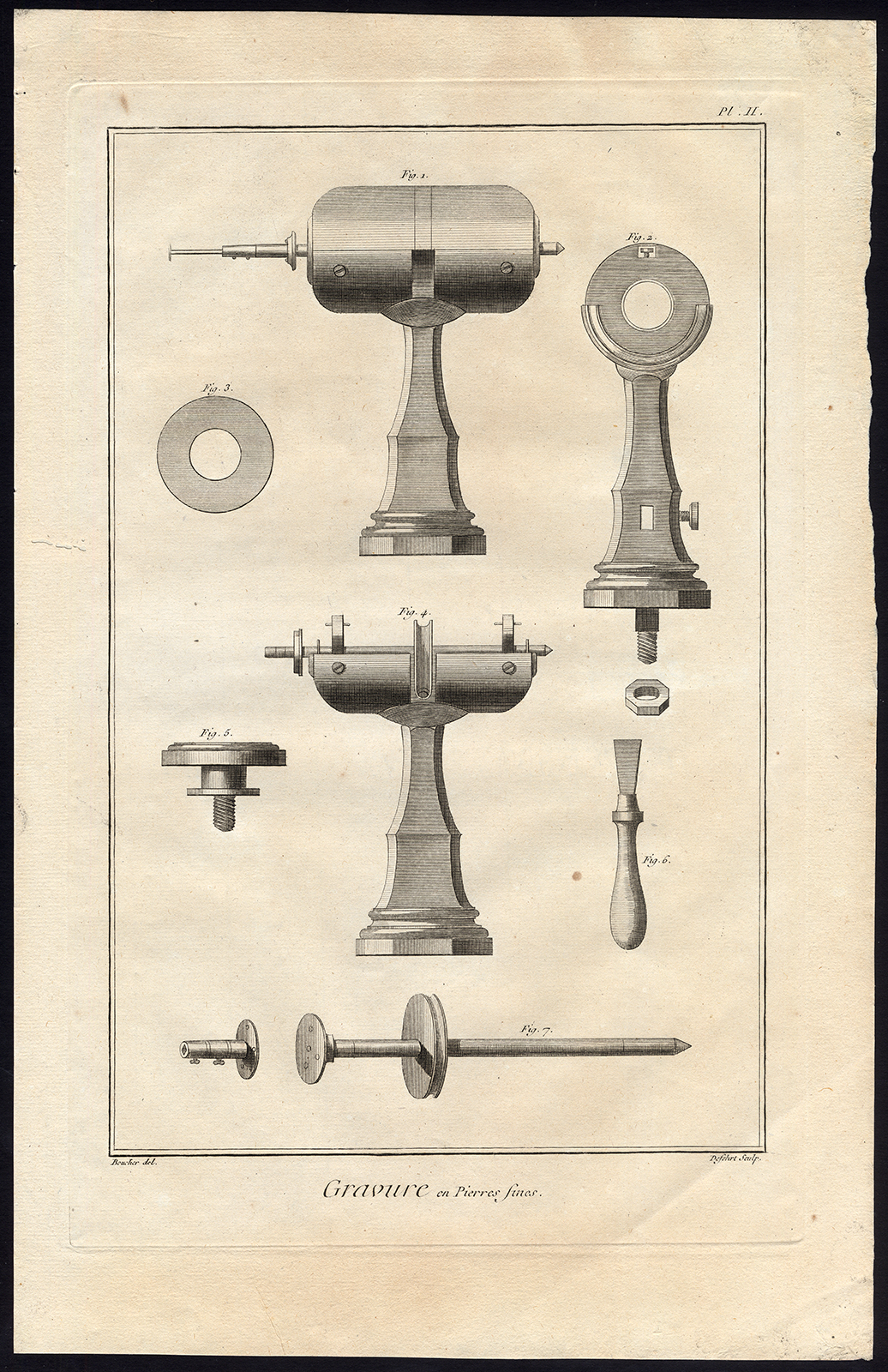 , 3 Antique Prints-ENGRAVING-PRECIOUS STONES-Diderot-Benard-1751, Pictura Antique Prints