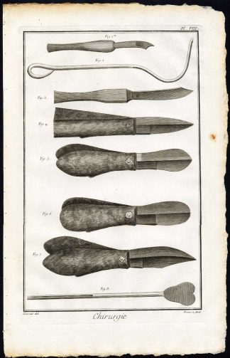 Antique Print-SURGERY-MEDICAL INSTRUMENTS-CALCULI-STONES-Diderot-Prevost-1751