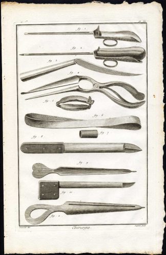 Antique Print-SURGERY-MEDICAL INSTRUMENTS-STOMACH-Pl. 9-Diderot-Defehrt-1751
