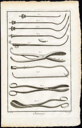 Antique Print-SURGERY-MEDICAL INSTRUMENTS-WAIST-Pl. 10-Diderot-Defehrt-1751