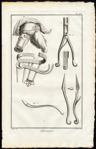 Antique Print-SURGERY-MEDICAL INSTRUMENT-HEMORRHAGE-Diderot-Prevost-1751