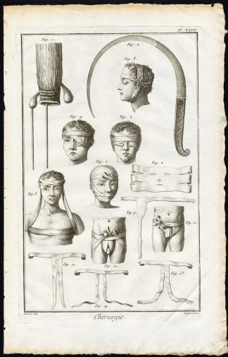 Antique Print-SURGERY-MEDICAL INSTRUMENT-BANDAGE-CHILD-Diderot-Defehrt-1751