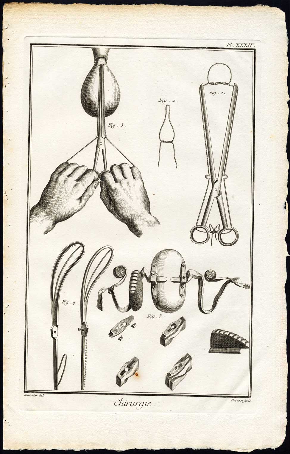 , Antique Print-SURGERY-MEDICAL INSTRUMENT-POLYP-Diderot-Prevost-1751, Pictura Antique Prints