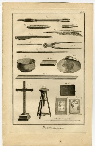 Antique Print-ART UTENSILS-MATERIALS-PAINTING-DRAWING-Diderot-Prevost-1751